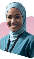 Professional in blue